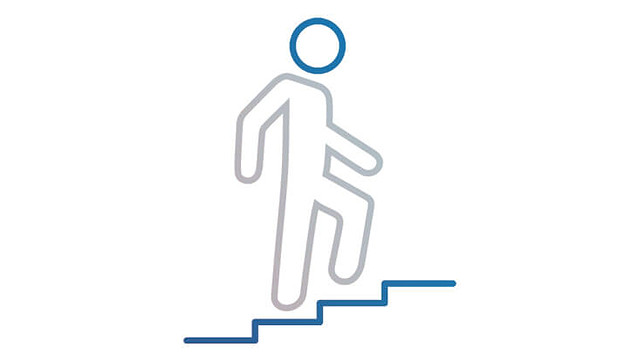 Icon Mensch steigt Treppe hoch